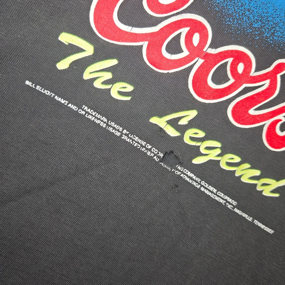 VTG Nascar Coors Light T-Shirt Bill Elliott Racing Oneita Men's Medium Black USA